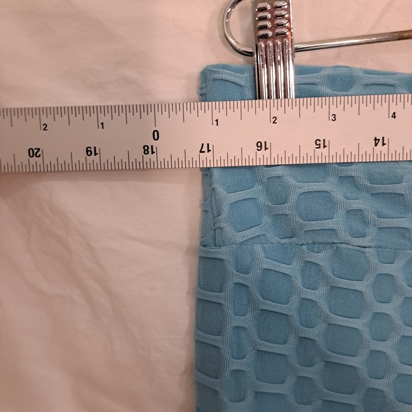Doublju Leggings Turquoise Plus Size 2X Light Blue NWT Honeycomb Pattern - Picture 7 of 8